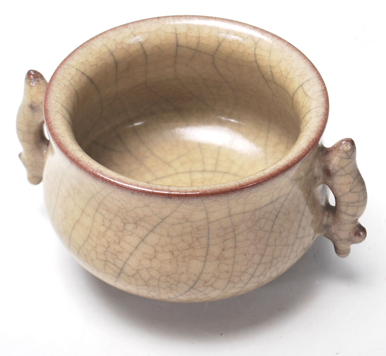 CHINESE CRACKLE GLAZE CENSER BOWL - Image 5 of 6