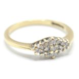 9CT GOLD AND WHITE STONE CLUSTER RING