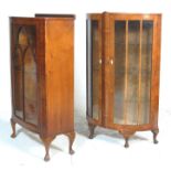 TWO 1920’S QUEEN ANNE DISPLAY CABINETS.