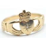 9CT GOLD LADIES CLADDAGH RING