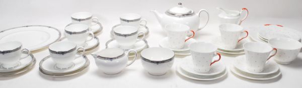 A WEDGWOOD TEA SERVICE ALONG WITH ADDERLEY TEA SET