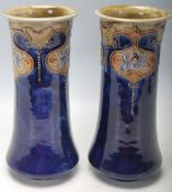 A PAIR OF 20TH CENTURY ROYAL DOULTON VASES.