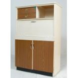 MID CENTURY KITCHEN CUPBOARD WITH MELAMINE DETAILING