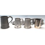 A good mixed group of pewter wares dating from the
