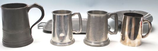 A good mixed group of pewter wares dating from the