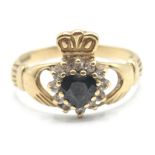 HALLMARKED 9CT GOLD IRISH CLADDAGH RING