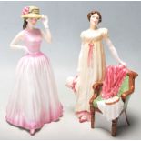 Two Royal Doulton ceramic porcelain figurines. Happy Birthday HN4215 and Emma HN3843, both signed