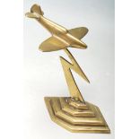 BRASS TRENCH ART SPITFIRE PLANE ORNAMENT