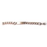 MENS SILVER FLAT LINK ID BRACELET