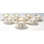 ROYAL COPENHAGEN DANISH PORCELAIN HENRIETTE CUPS AND SAUCERS