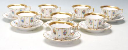 ROYAL COPENHAGEN DANISH PORCELAIN HENRIETTE CUPS AND SAUCERS