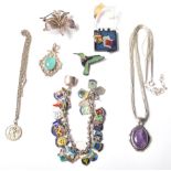 A COLLECTION OF LADIES SILVER JEWELLERY