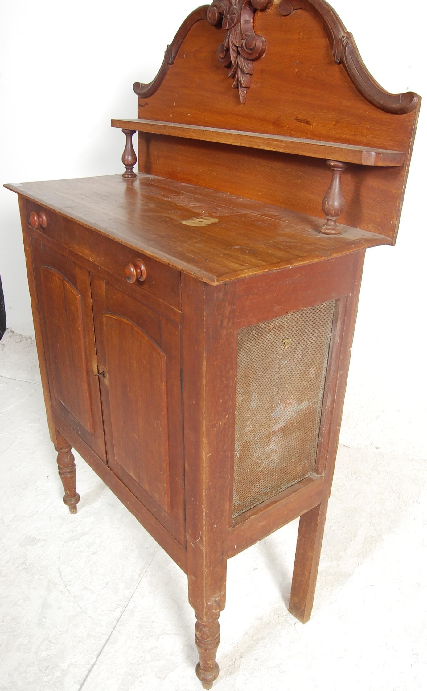 A Victorian 19th century mahogany chiffonier – raised sideboard. Raised on turned legs with double - Image 6 of 6
