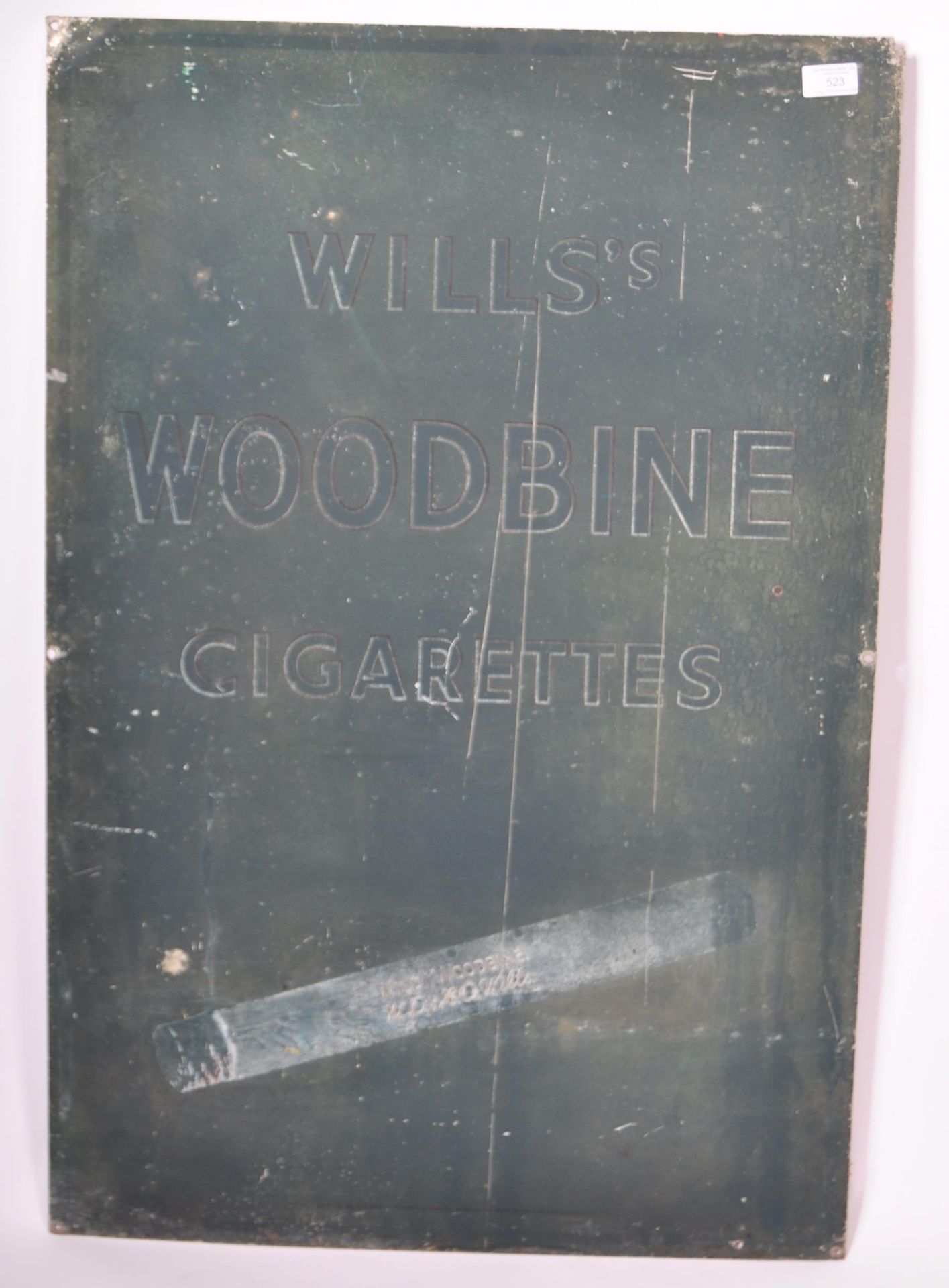 WILLS'S WOODBINE CIGARETTES TIN POINT OF SALE ADVERTISING SIGN