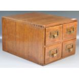 EARLY 20TH VINTAGE INDUSTRIAL OAK TABLE TOP INDEX CABINET