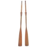 PAIR OF 20TH CENTURY VINTAGE BOAT ROWING OARS OF PINE CONSTRUCTION