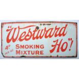 WESTWARD HO! SHOP ADVERTISING POINT OF SALE ENAMELED SIGN