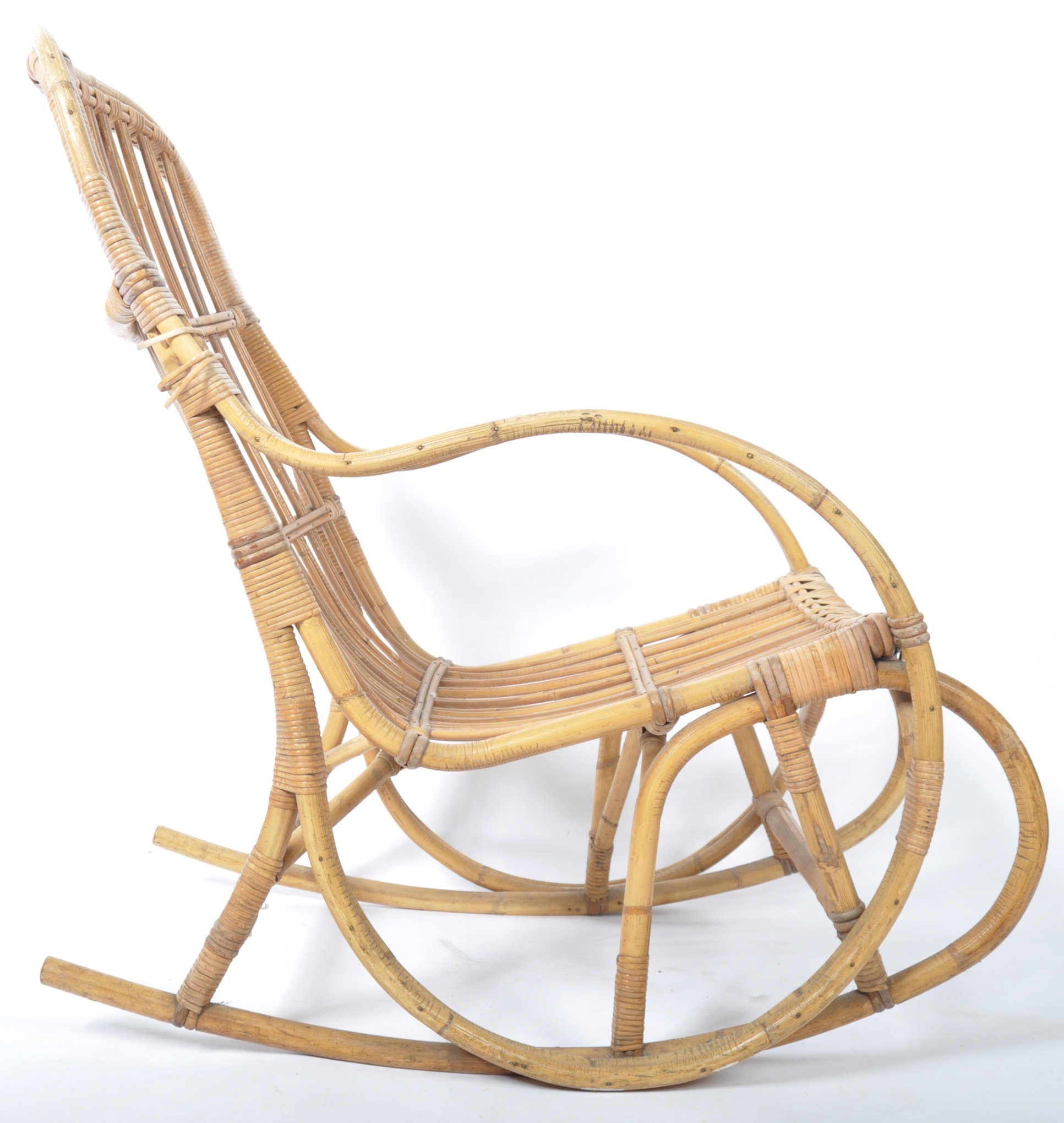 ANGRAVE'S OF LEICESTER CANE WORK "INVINCIBLE" ROCKING CHAIR - Image 8 of 9