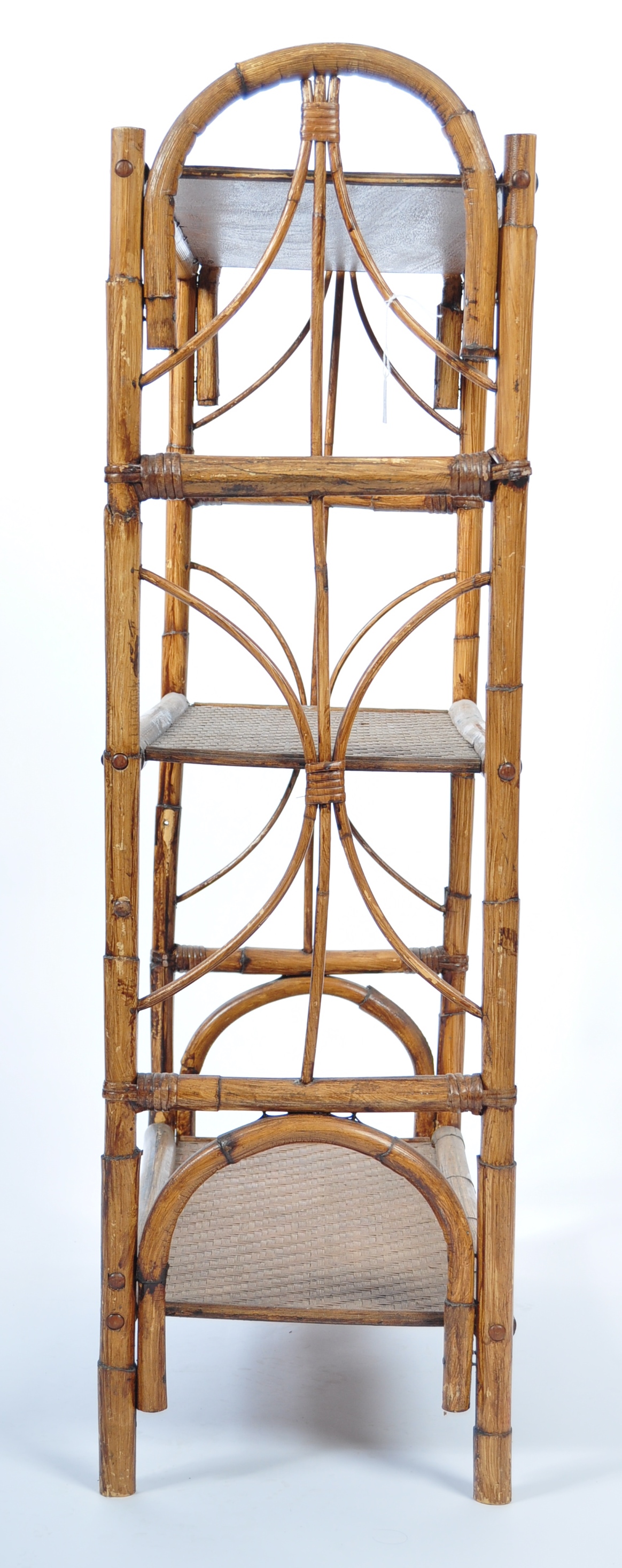 VINTAGE THREE TIER OPEN DISPLAY BOOKCASE OF BAMBOO CONSTRUCTION - Image 5 of 5