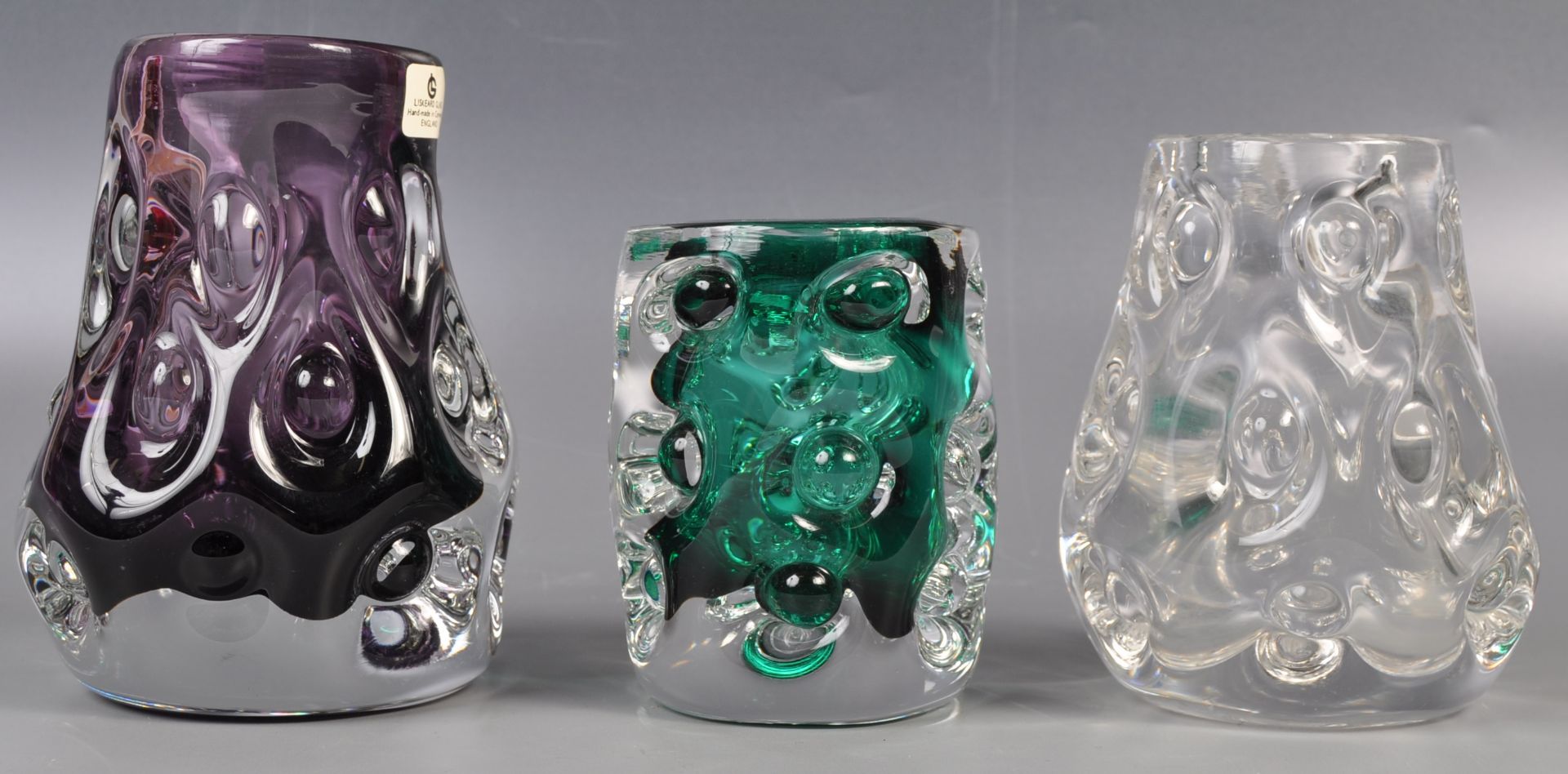 COLLECTION OF LISKEARD STUDIO ART GLASS VASES