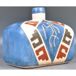 UNUSUAL MID CENTURY RETRO HAND PAINTED POTTERY VASE / LAMP BASE