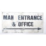 VINTAGE 20TH CENTURY INDUSTRIAL METAL PAINTED OFFICE SIGN