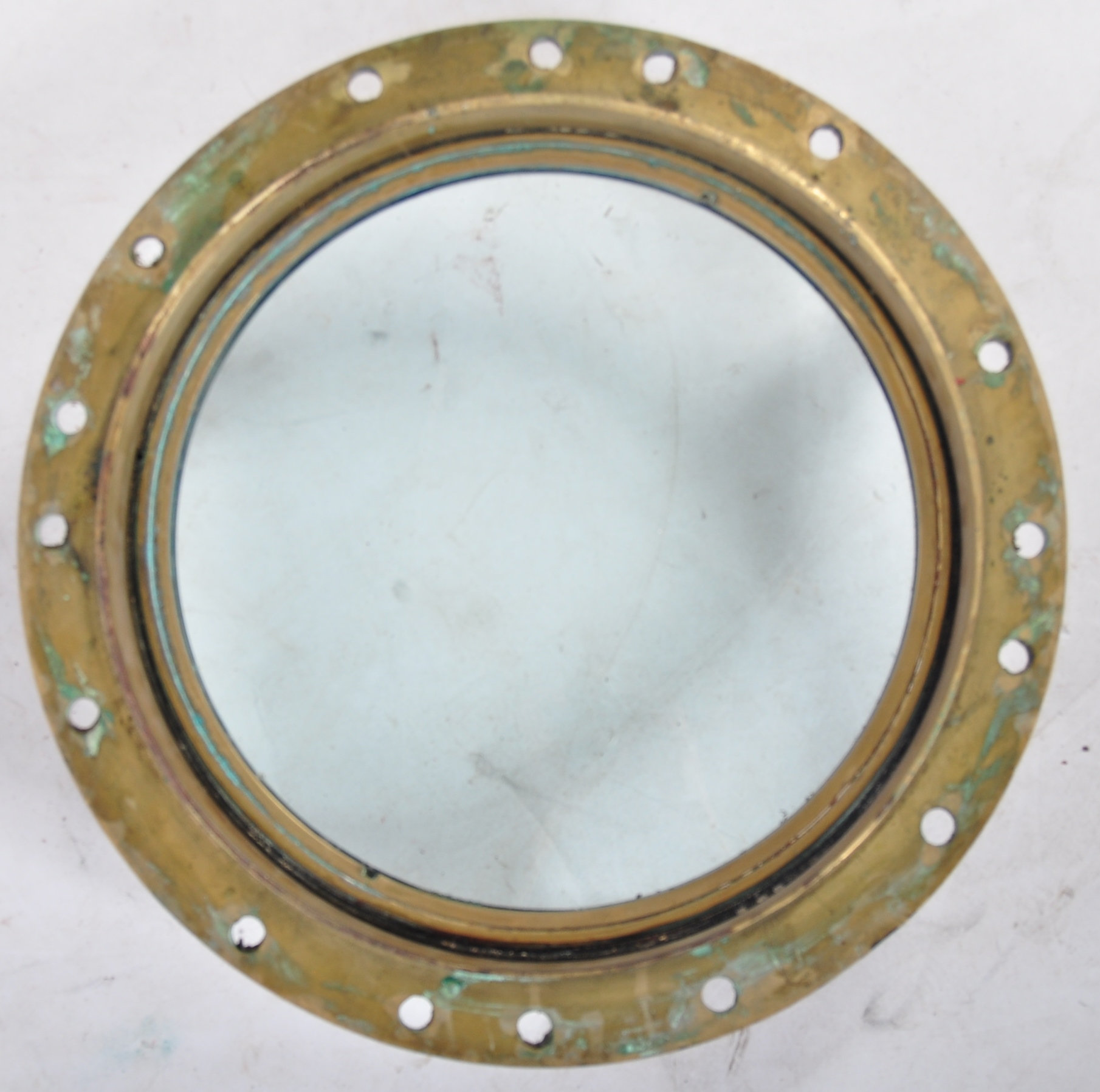 ORIGINAL LARGE BRASS FRAMED SHIPS PORTHOLE WINDOW - Image 4 of 4