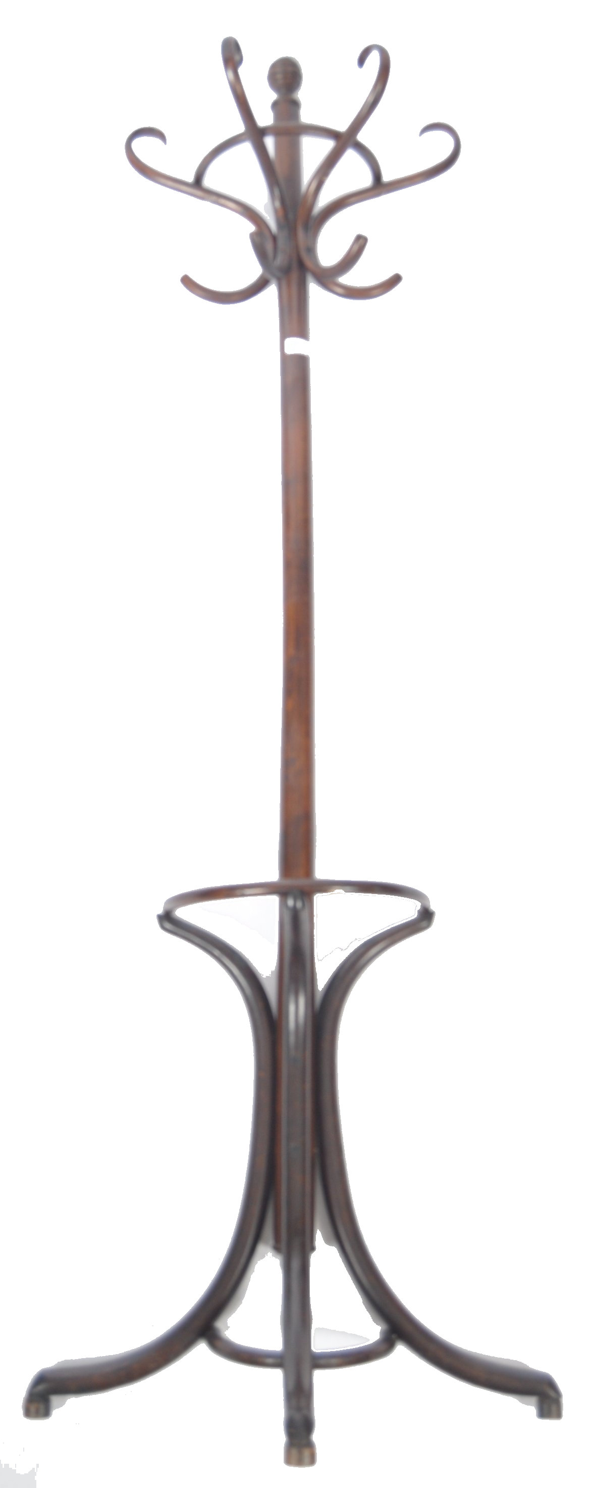 EARLY 20TH CENTURY THONET STYLE HALF ROUND BENTWOOD COAT RACK STAND