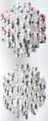 VERNER PANTON DOUBLE CLUSTER SPIRAL CEILING LIGHT IN SILVER