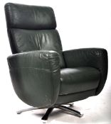 20TH CENTURY RETRO VINTAGE GREEN LEATHER RECLINING