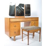 HEALS FURNITURE KNEEHOLE DRESSING TABLE CHEST AND STOOL