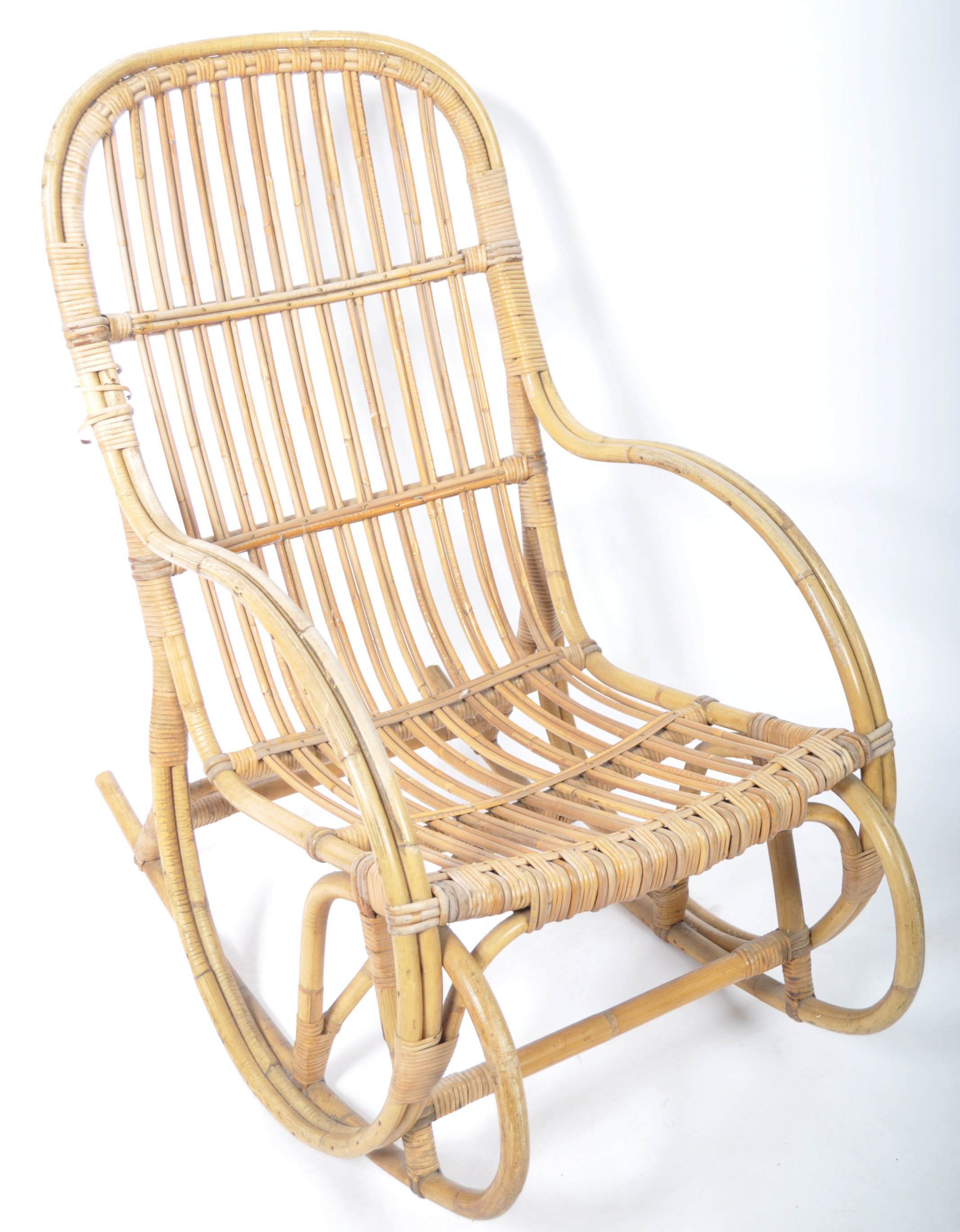 ANGRAVE'S OF LEICESTER CANE WORK "INVINCIBLE" ROCKING CHAIR - Image 2 of 9