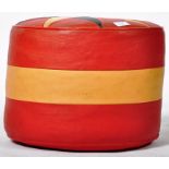 MID CENTURY MOROCCAN STYLE LEATHER POUFFE