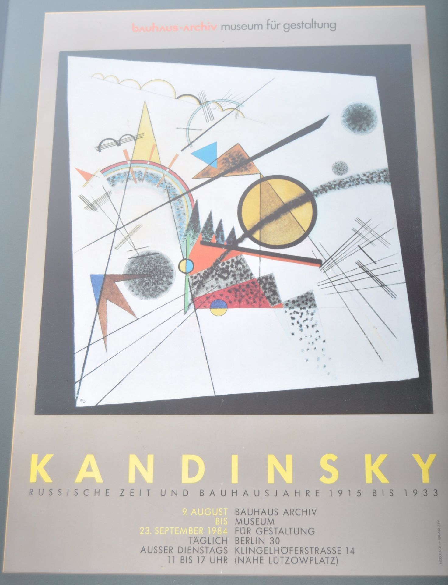 KANDINSKY 1980'S MUSEUM EXHIBITION POSTER FOR BAUHAUS ARCHIV MUSEUM - Image 2 of 5