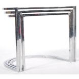 FABULOUS MID CENTURY RETRO ART DECO STYLE CHROME NEST OF TABLES