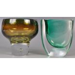 VICKE LINDSTRAND - KOSTA BODA - TWO SWEDISH ART GLASS PIECES