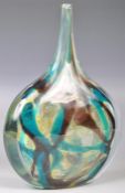 ORIGINAL MDINA STUDIO GLASS ICE CUT FISH VASE