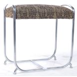 SUPERB ART DECO TUBULAR CHROME PIANO / DRESSING TABLE STOOL