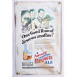 NEWCASTLE BROWN ALE LITHO PRINTED TIN ADVERTISING SIGN