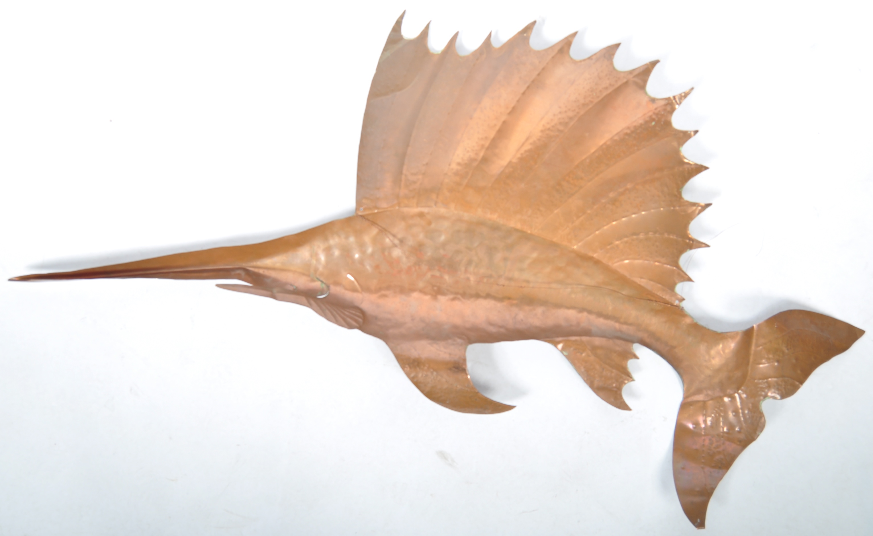 FABULOUS RETRO COPPER ART WALL HANGING SPEARFISH - Image 6 of 6