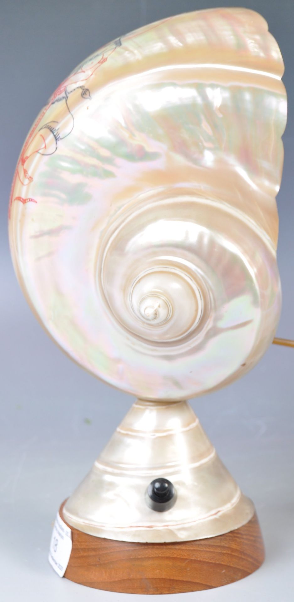 MID CENTURY MOTHER OF PEARL SHELL TABLE LAMP LIGHT - Bild 5 aus 5