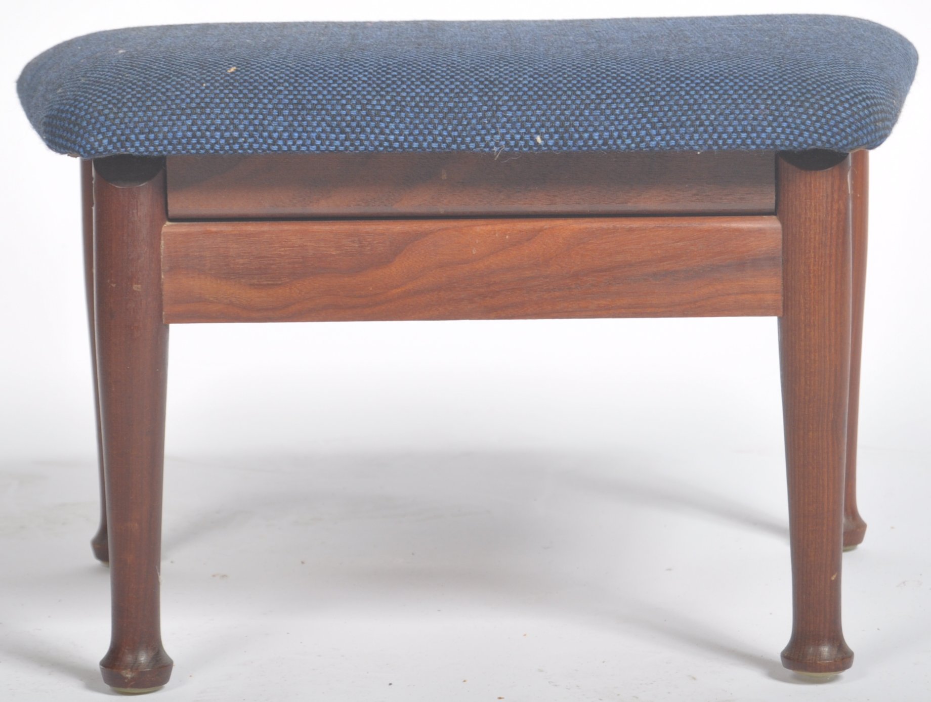 GREAVES & THOMAS TEAK FRAMED FOOTSTOOL / OTTOMAN - Image 7 of 7