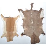 TWO RETRO VINTAGE SOUTH AFRICAN SKINS / HIDES ONE KUDU HIDE AND THE OTHER IMPALA