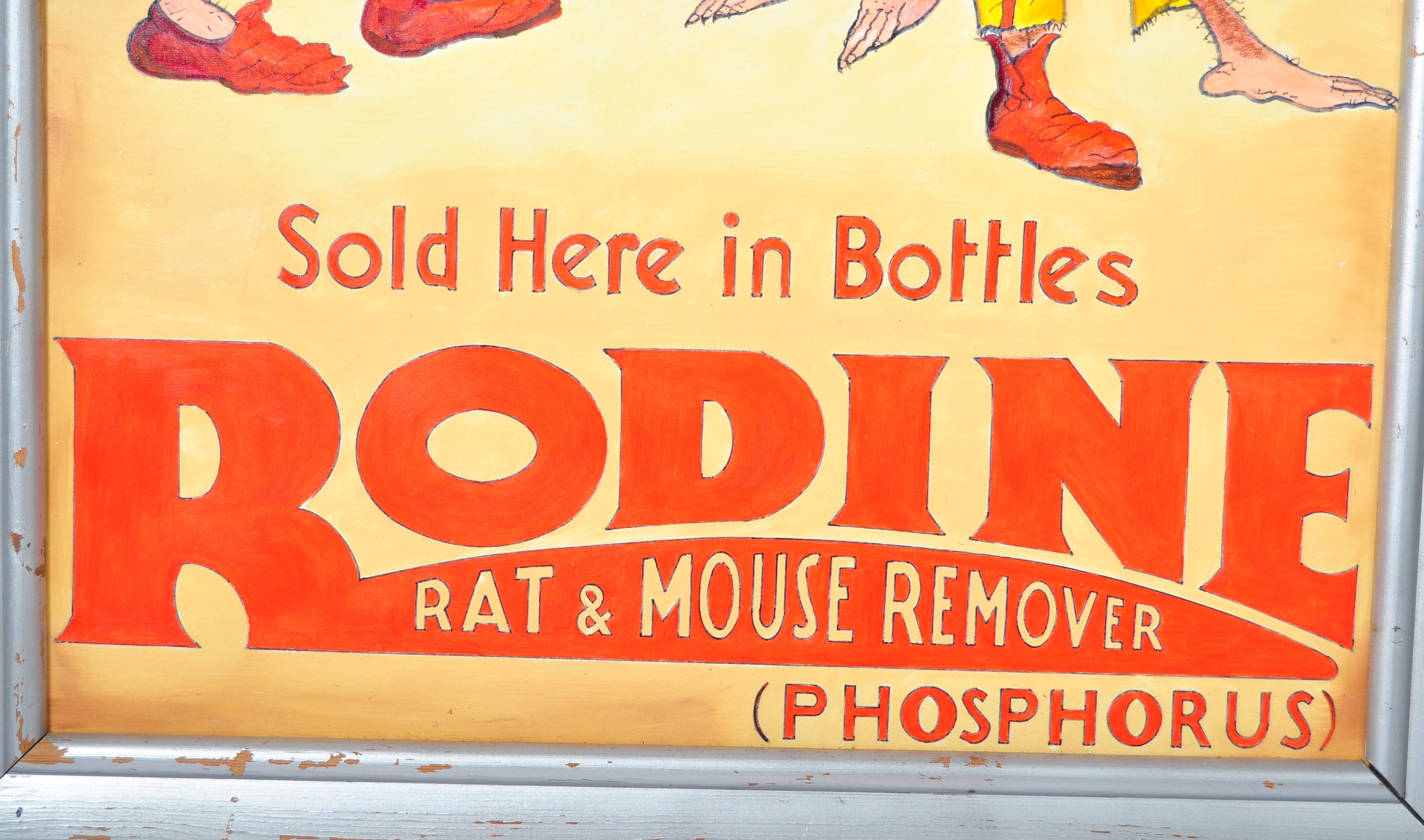 RODINE RAT AND MOUSE REMOVER OIL ON BOARD IMPRESSION OF A ENAMEL SIGN - Image 3 of 3