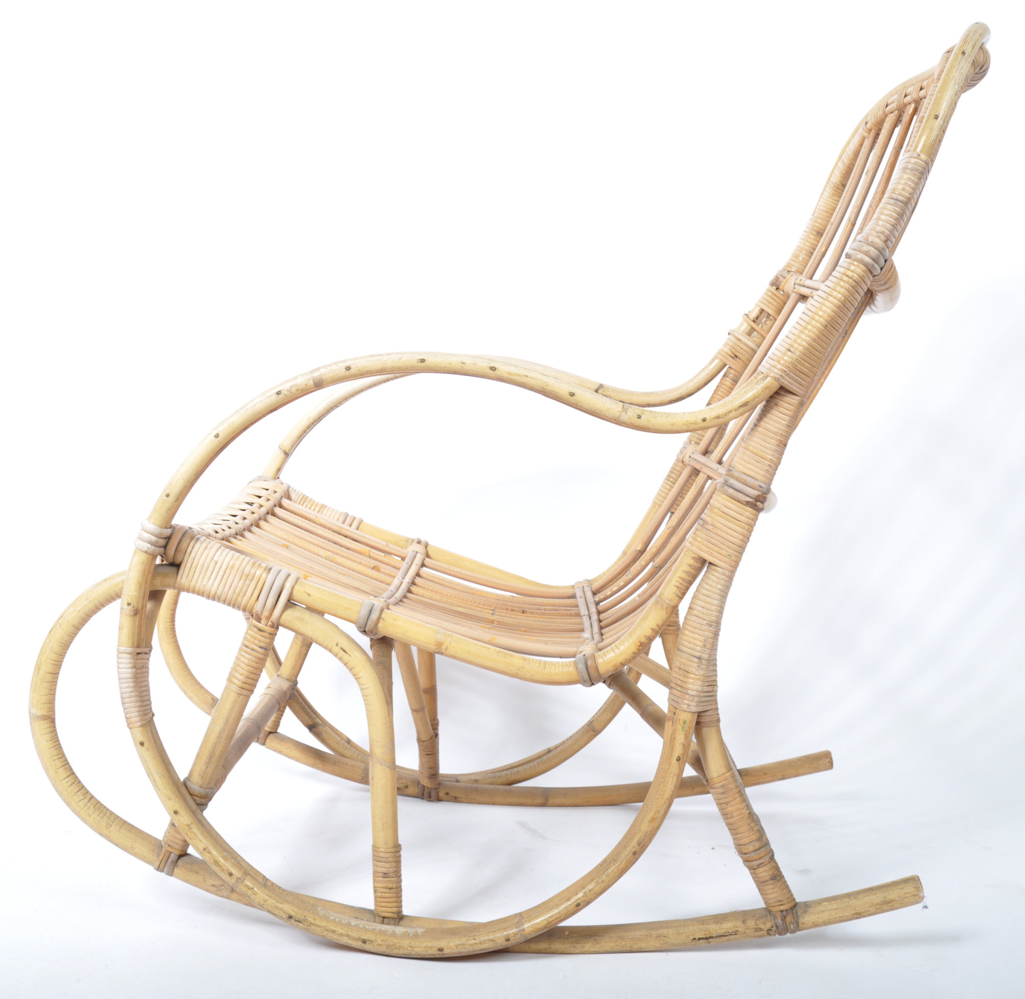 ANGRAVE'S OF LEICESTER CANE WORK "INVINCIBLE" ROCKING CHAIR - Image 6 of 9