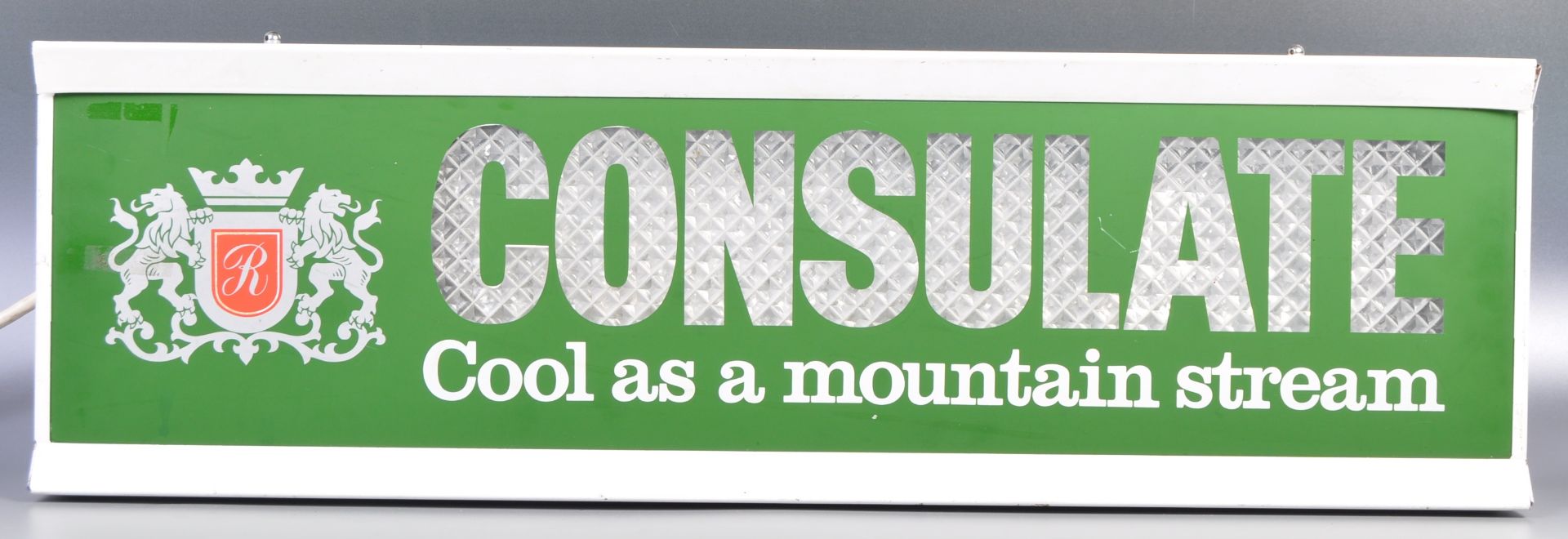 CONSULATE COOL AS A MOUNTAIN STREAM CIGARETTES ADVERTISING LIGHTBOX