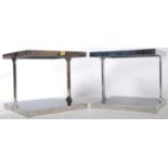 PAIR OF FRENCH CHROME COFFEE / SIDE OCCASIONAL TABLES