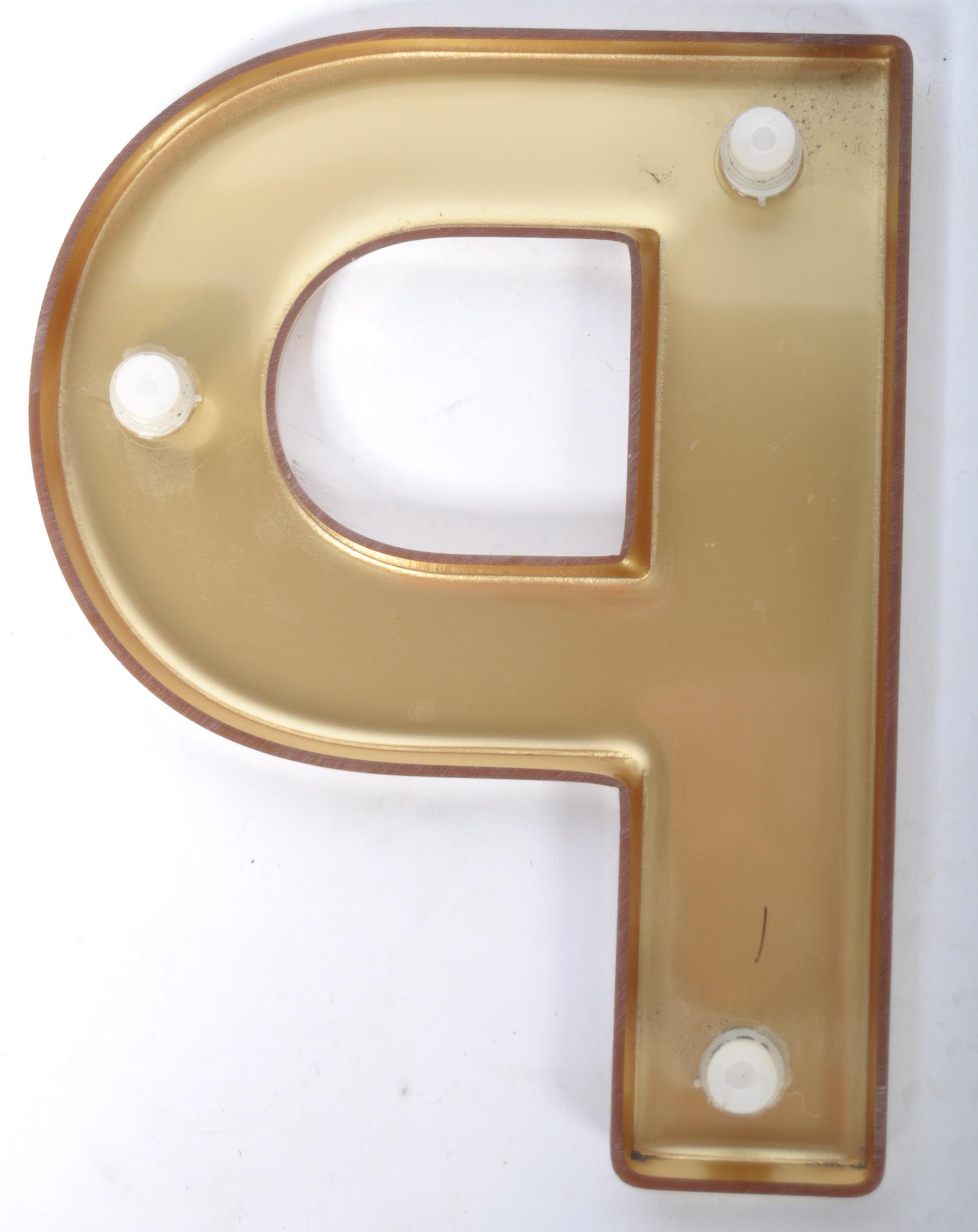 PRIVATE SHOP GOLD COLOURWAY ADVERTISING ACRYLIC LETTERS - Image 2 of 2