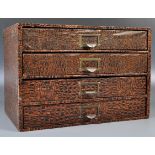 RETRO FOUR DRAWER INDEX FILING CABINET HAVING FAUX CROCODILE COVERING