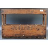 JOUANNY VINS FRENCH BOTTLE CRATE CARRIER OF PINE CONSTRUCTION